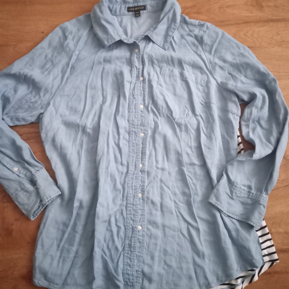 Lane Bryant denim button-up